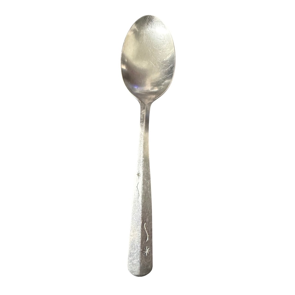 Imperial USA Star Glow Stainless Serving  spoon Atomic Starburst Mid Century